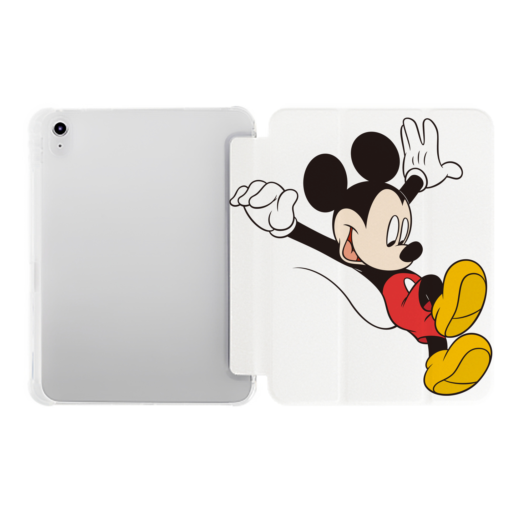 （画像用） ミッキーマウス Mickey Mouse IPad ケース ペン収納付き 三つ折りスタンド PUレザー×シリコン 対応機種9.5/10.5/10.9インチ